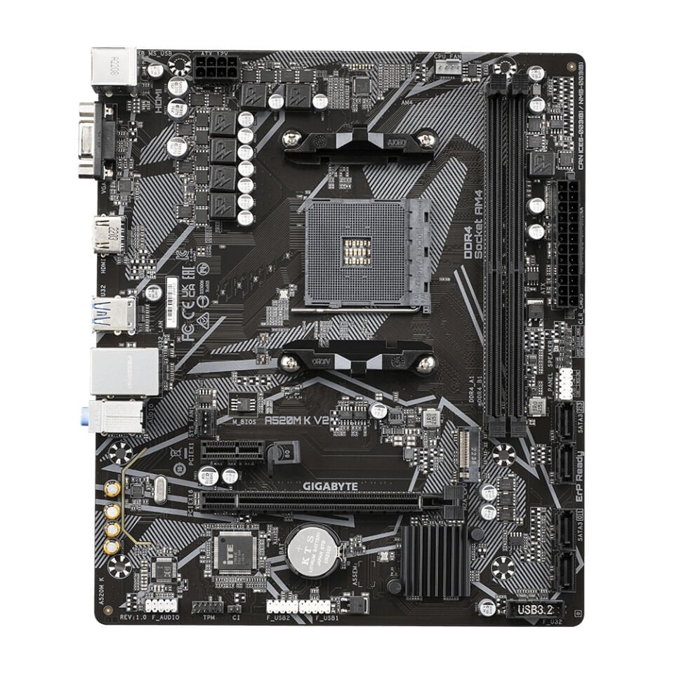 A520M K V2 DDR4 5100MT/s(OC) AM4 mATX Anakart