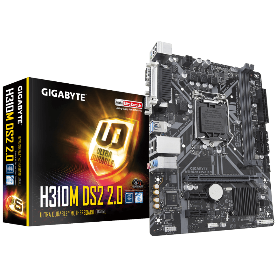 H310M DS2 2.0 DDR4 2666MT/s(OC) LGA1151 mATX Anakart