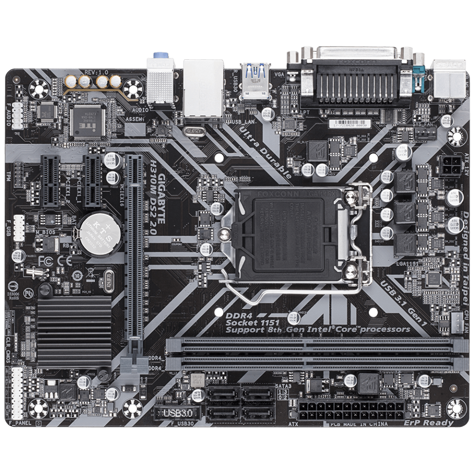 H310M DS2 2.0 DDR4 2666MT/s LGA1151 mATX Anakart