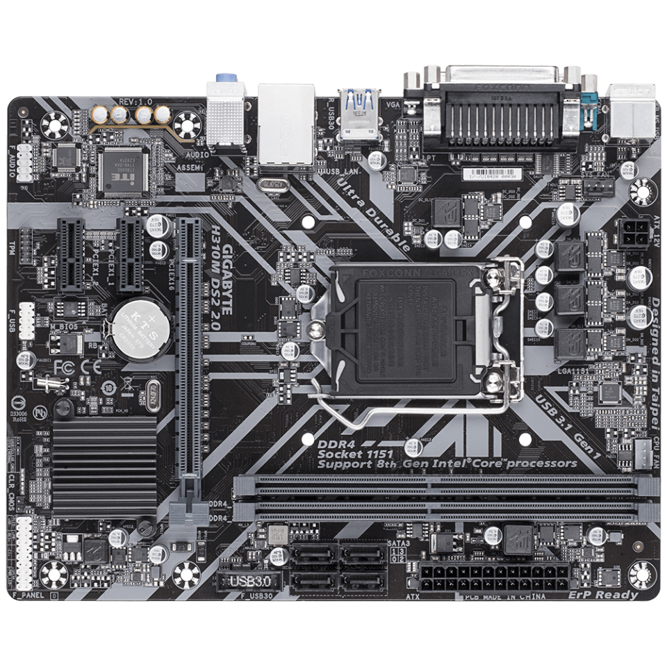 H310M DS2 2.0 DDR4 2666MT/s(OC) LGA1151 mATX Anakart