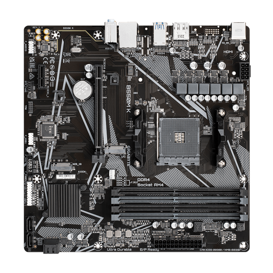 B550M K DDR4 4733MT/s(OC) AM4 mATX Anakart