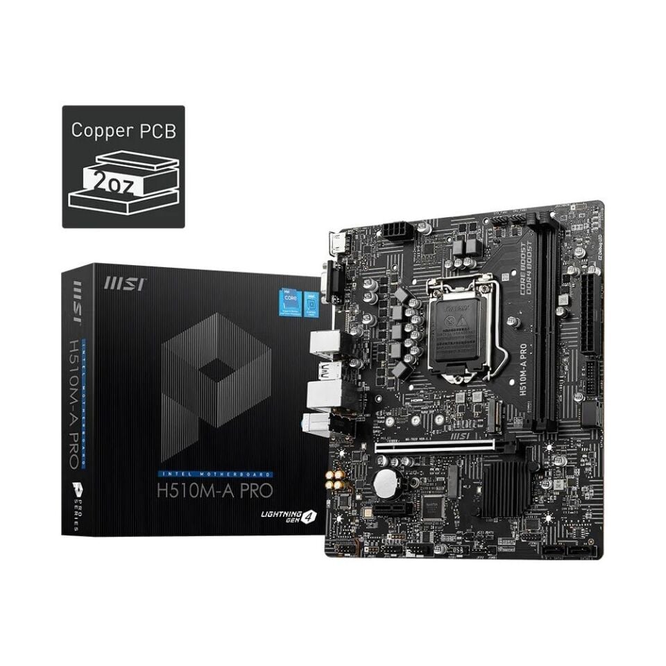 H510M-A PRO DDR4 3200MT/s(OC) LGA1200 mATX Anakart