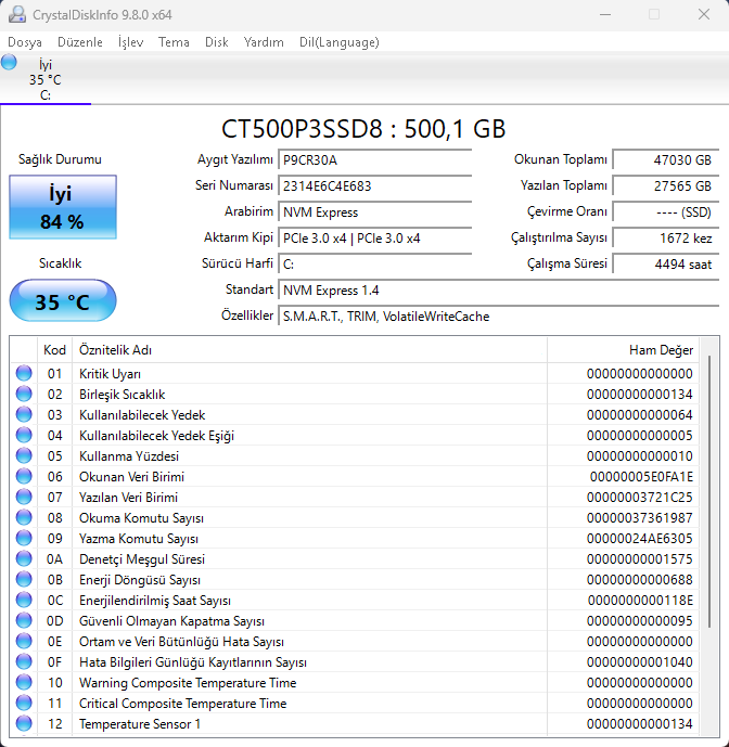 P3 500GB PCIe Gen3 M.2 SSD (3500 / 1900MB/s)