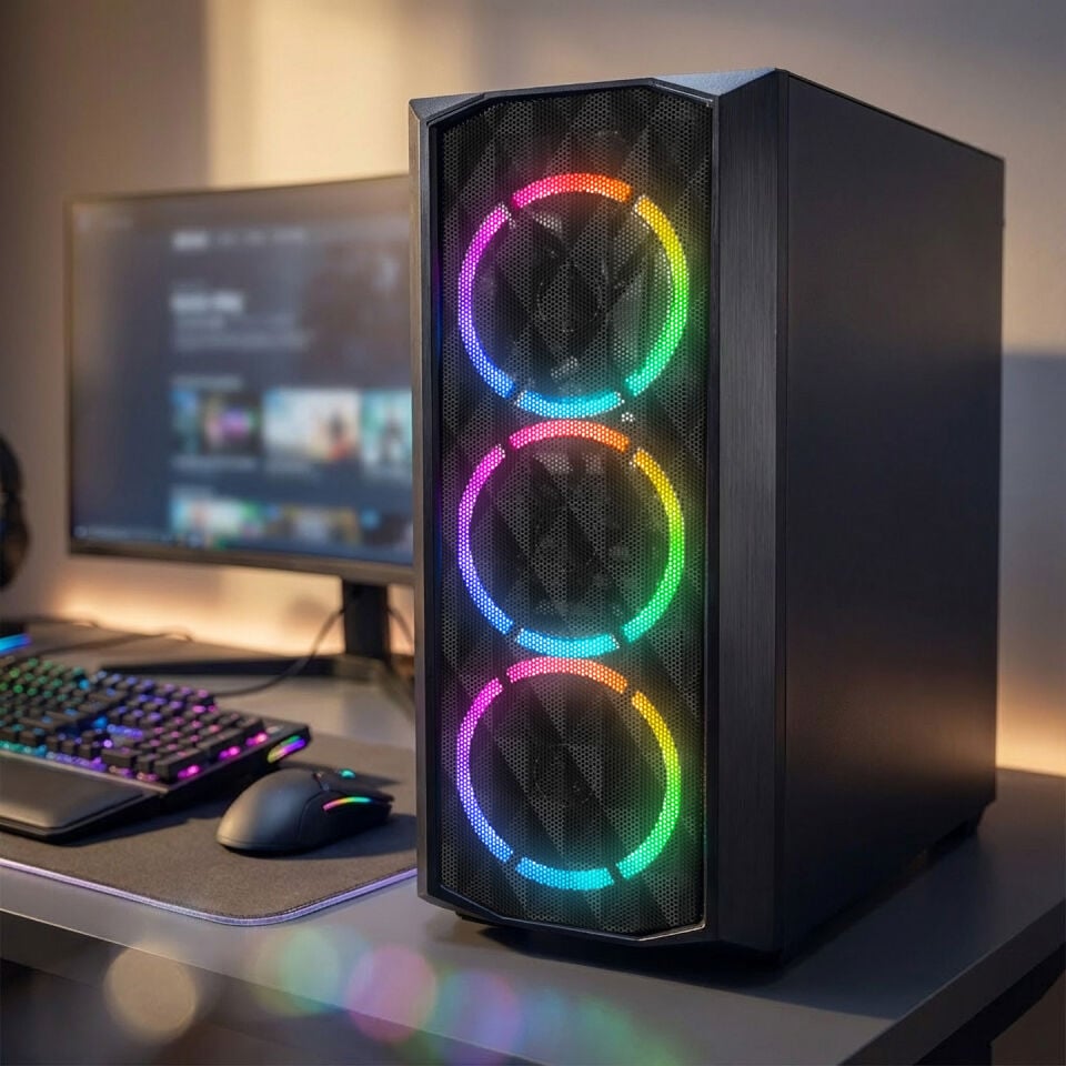 MEGA GAMING EVR01 R5-4500 16GB-DDR4 500GB-SSD RX-6500-XT-4G Gaming PC