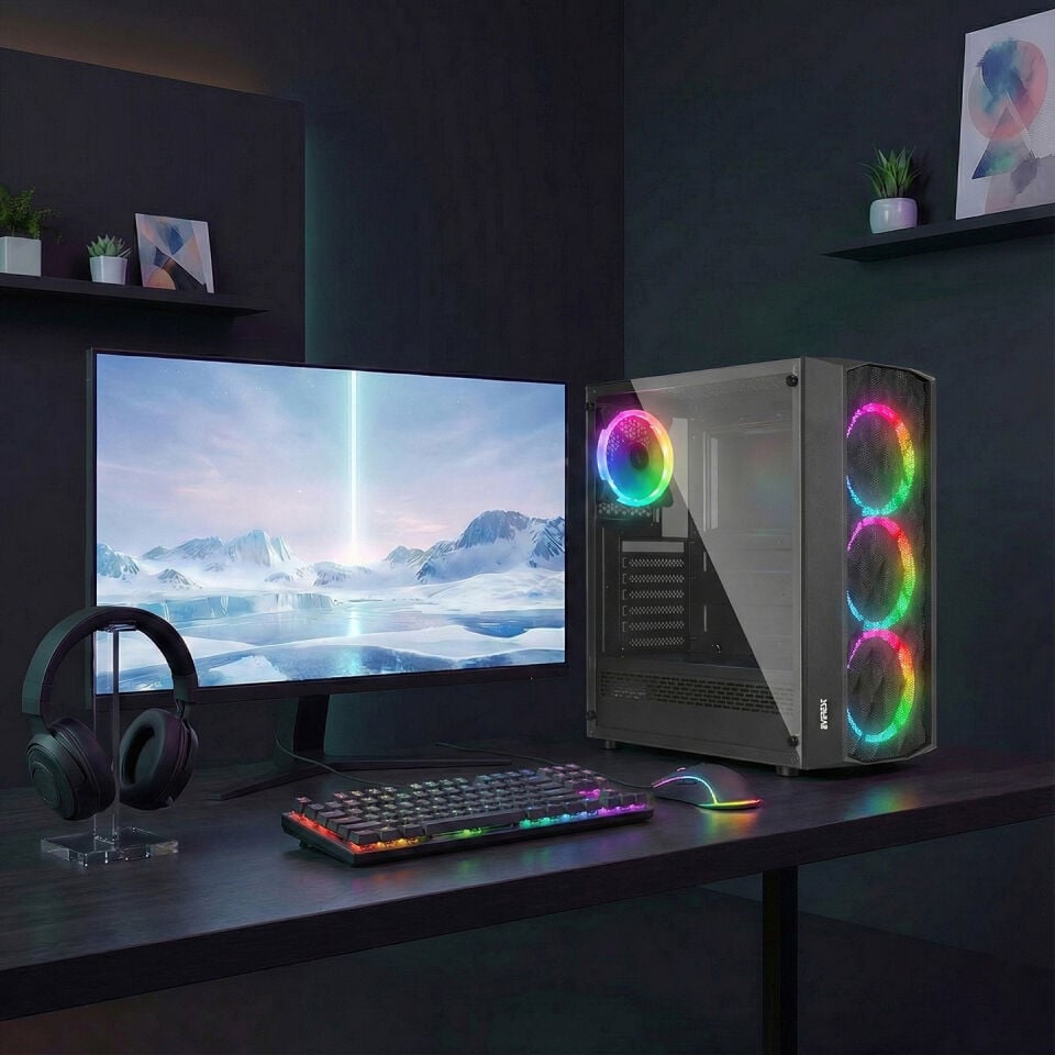 MEGA GAMING EVR01 R5-4500 16GB-DDR4 500GB-SSD RX-6500-XT-4G Gaming PC