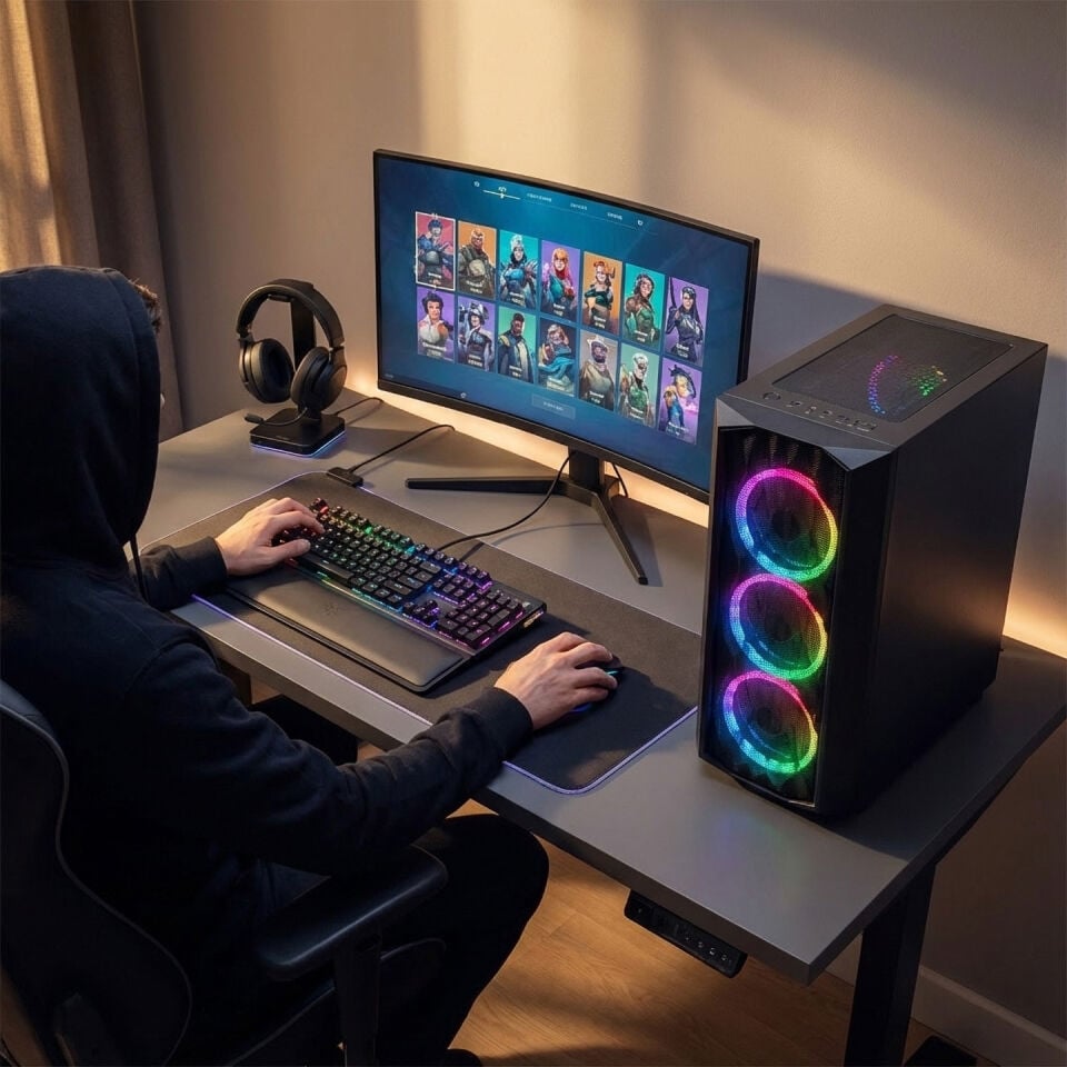 MEGA GAMING EVR01 R5-4500 16GB-DDR4 500GB-SSD RX-6500-XT-4G Gaming PC