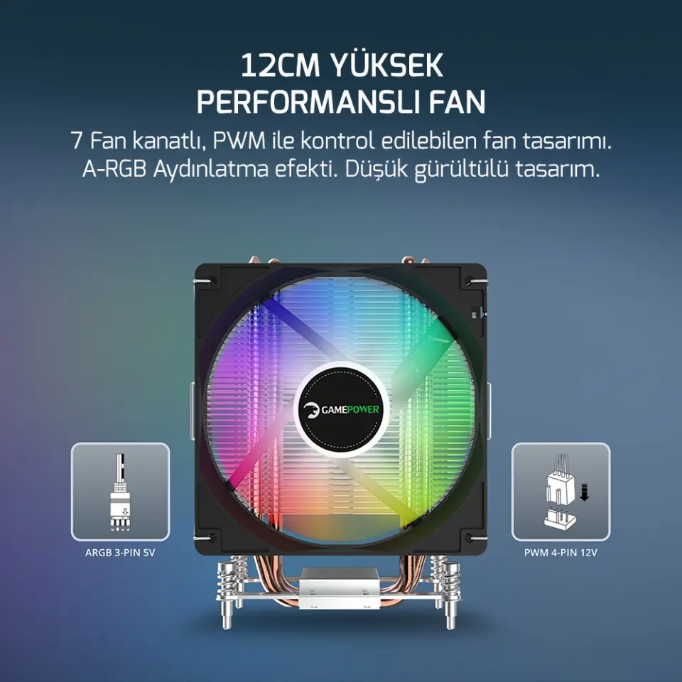 Glace TC4 ARGB 1x120mm Kule Tipi İşlemci Hava Soğutucu