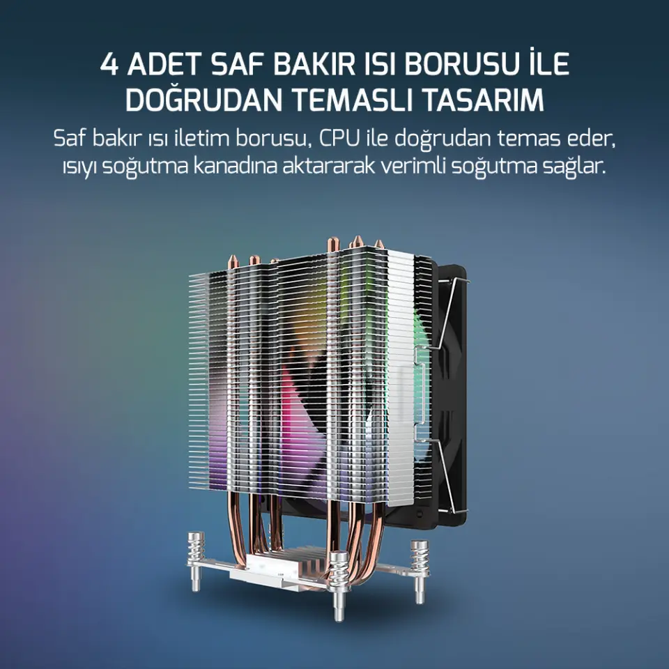 Glace TC4 ARGB 1x120mm Kule Tipi İşlemci Hava Soğutucu