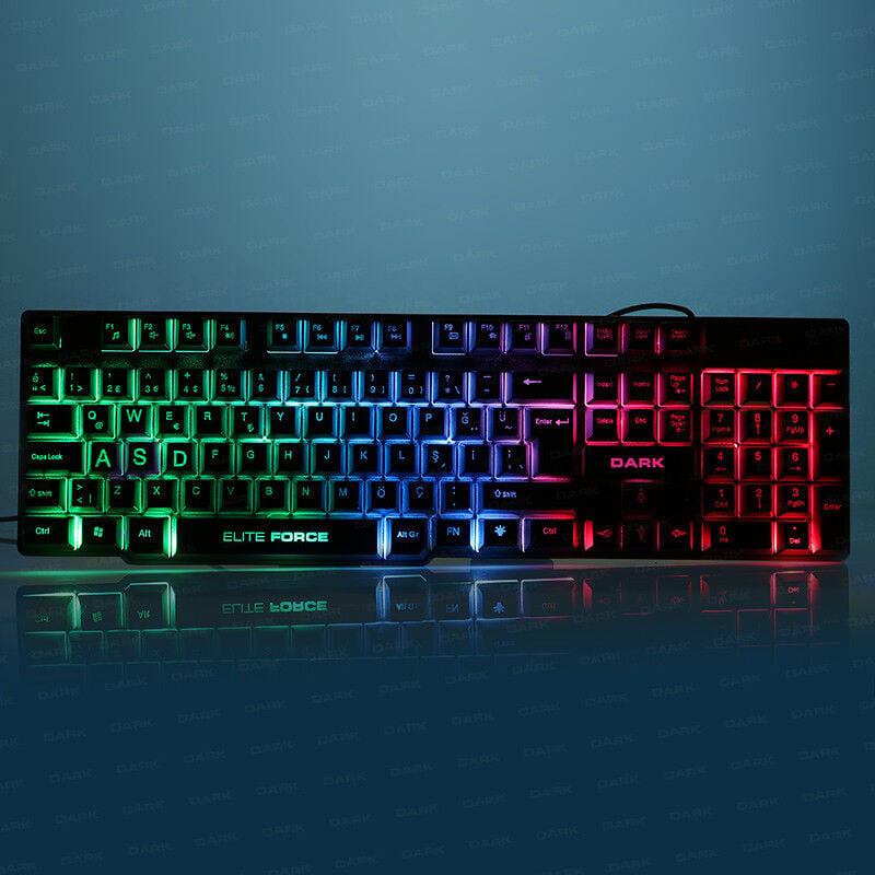 Elite Force GK1000 Rainbow Mekanik Hisli Türkçe Q Gaming Klavye