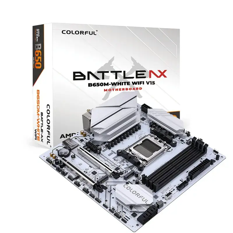 BATTLE-AX B650M-WHITE WIFI V15 DDR5-6800(OC) AM5 mATX Anakart