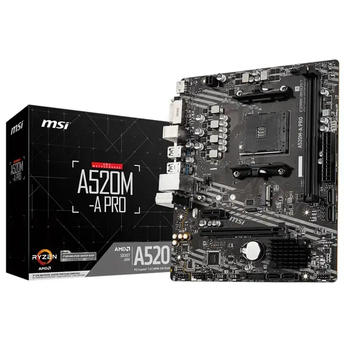 A520M-A PRO DDR4 4600MT/s(OC) AM4 mATX Anakart